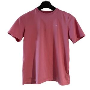 Scotch‎ & Soda Pink Crew Neck T Shirt Embroidered Logo Organic Cotton Men's L